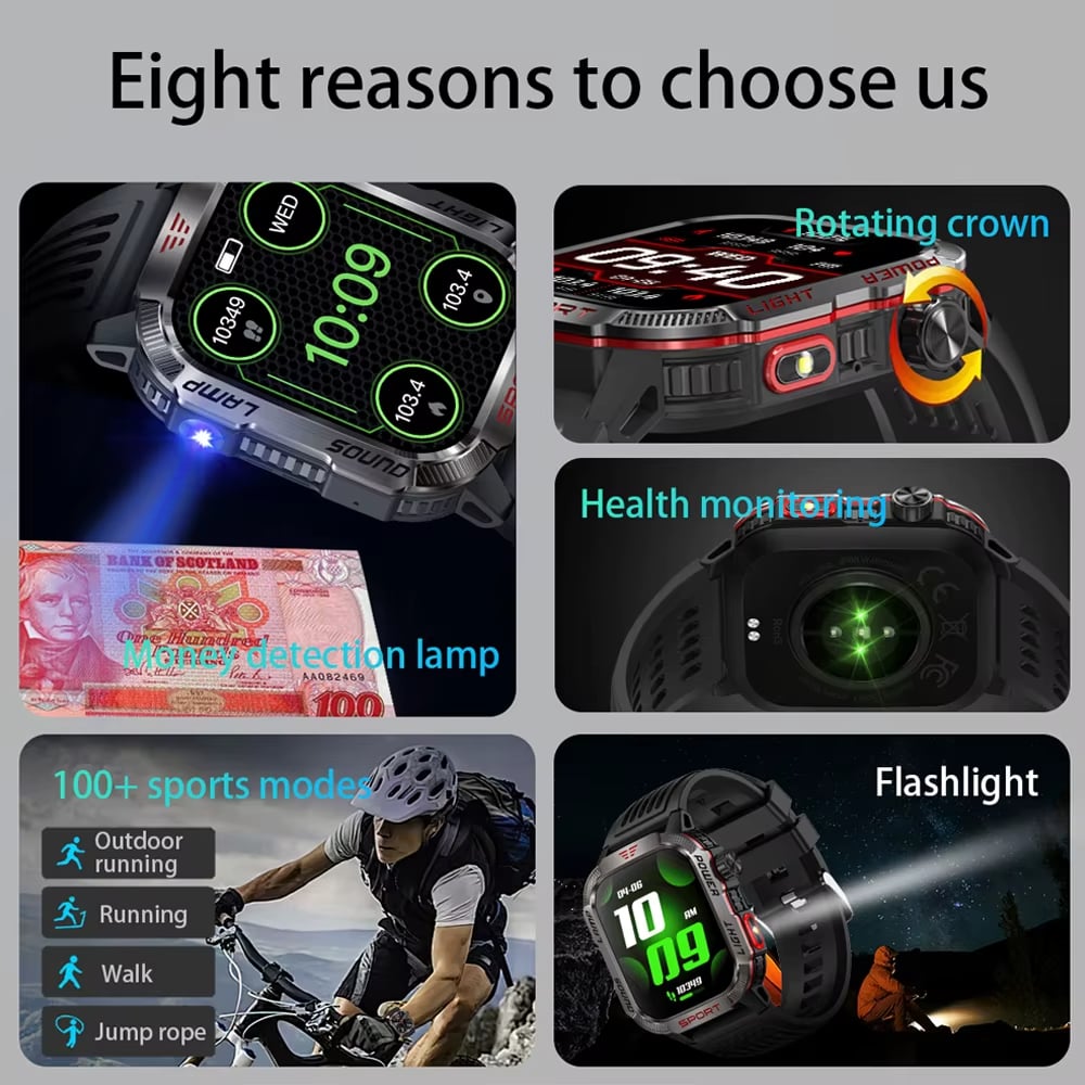 Military Outdoor Sports Smart Watch for Android & IOS