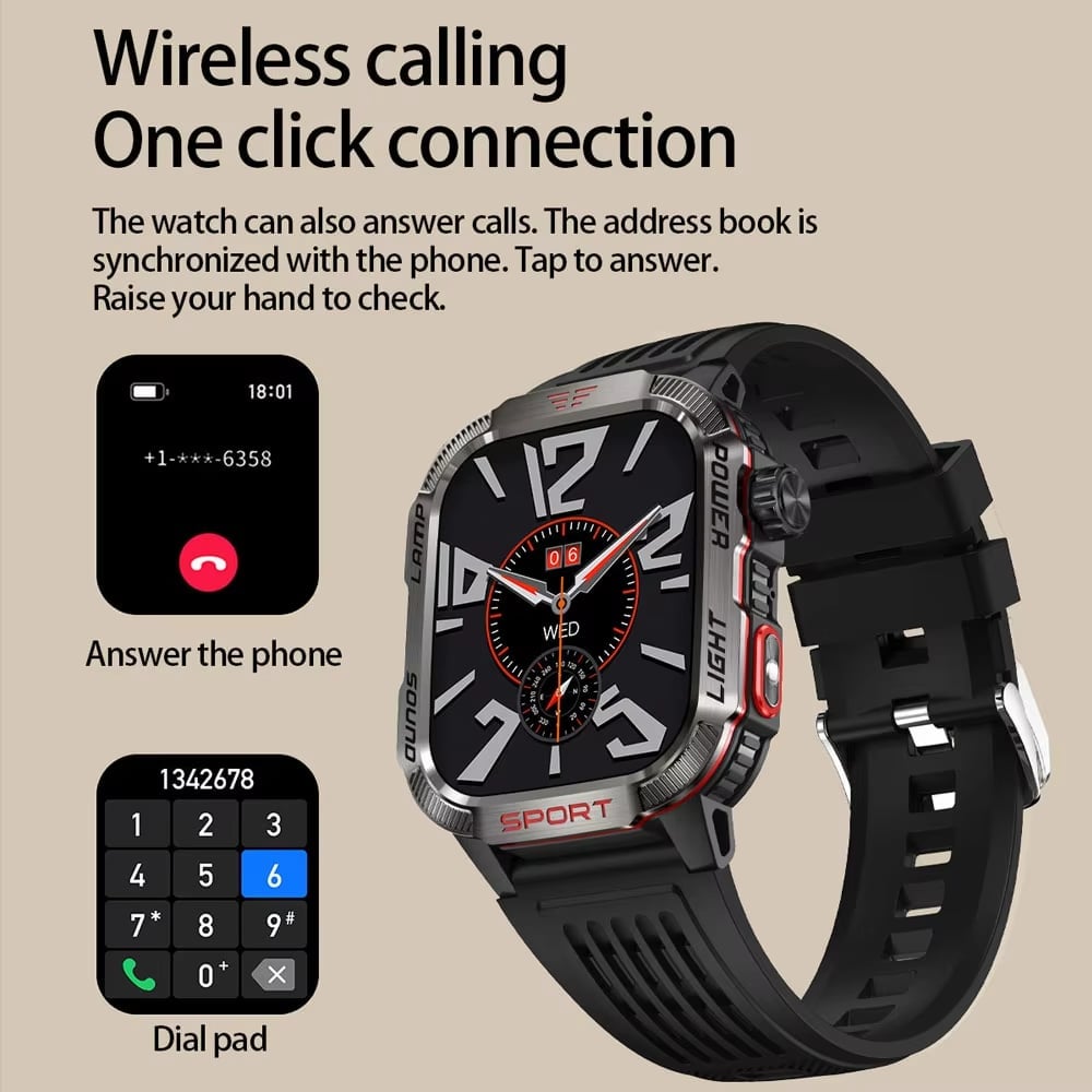 Military Outdoor Sports Smart Watch for Android & IOS