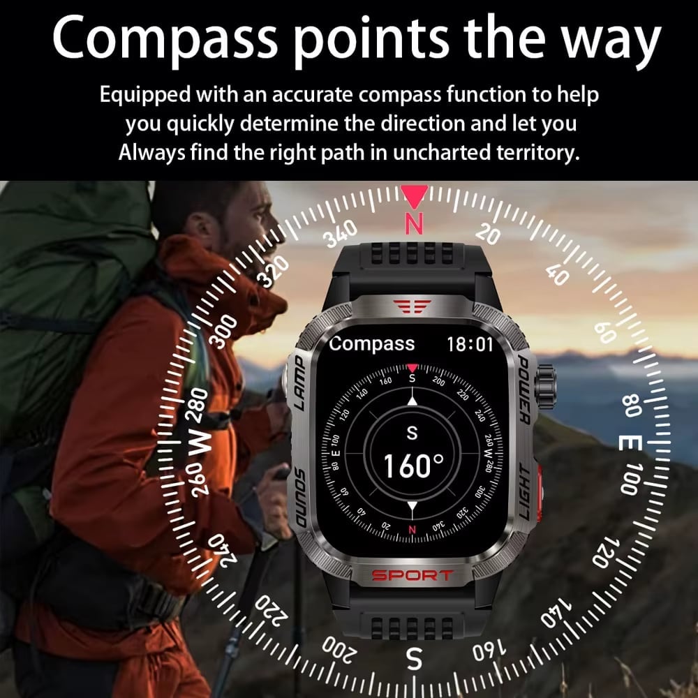 Military Outdoor Sports Smart Watch for Android & IOS