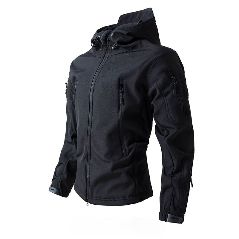 Men's Outdoor Fleece-Lined Softshell Jacket - Windproof, Waterproof & Breathable All-in-One Hiking Coat
