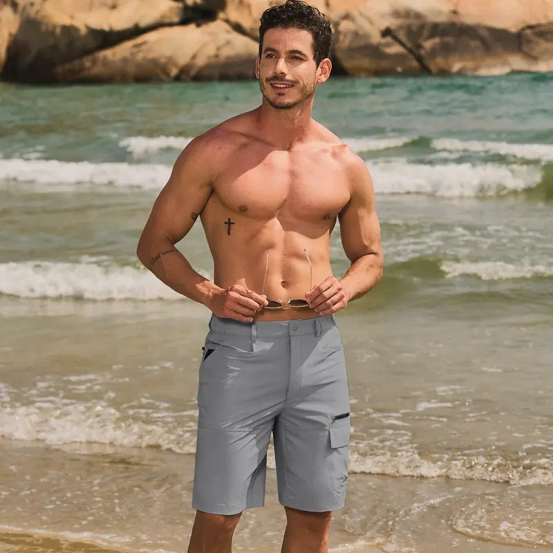 Men‘s Hiking Cargo Shorts | Quick Dry Lightweight Waterproof | 5 Pockets for Outdoor Work & Golf