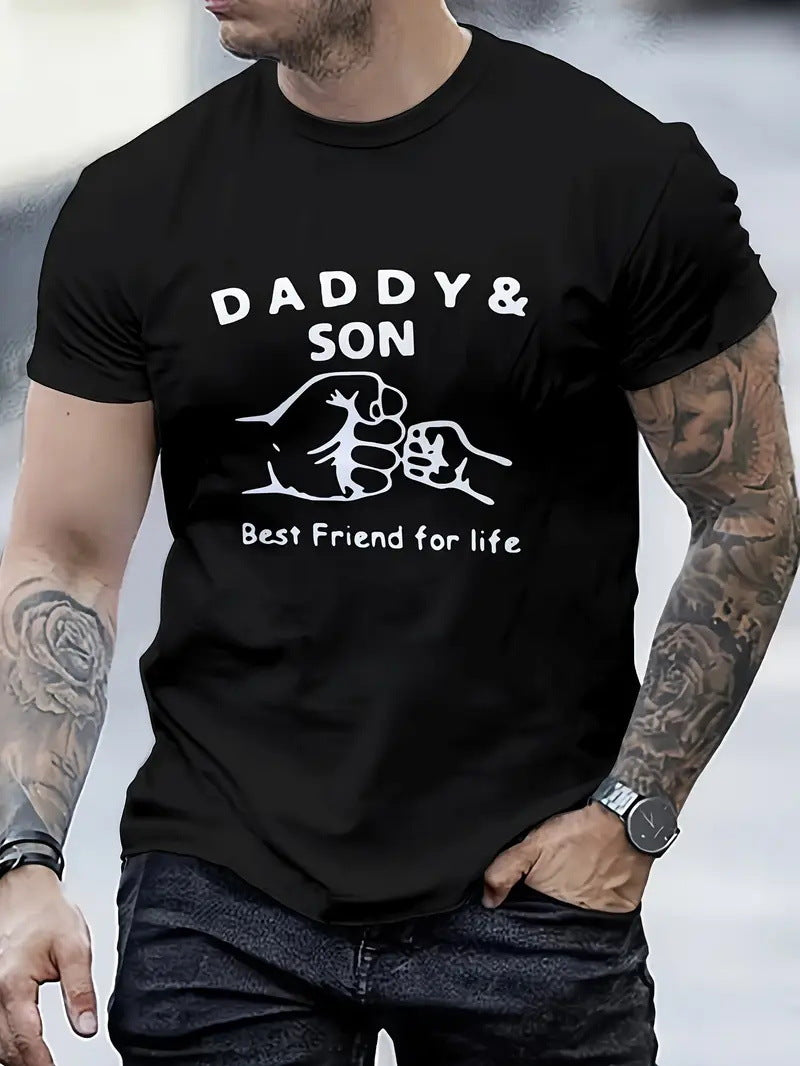 🔥LAST DAY 50% OFF---Men‘s Regular Fit Letter Graphic Tee | 100% Cotton Crewneck T-Shirt for Summer Daily Wear
