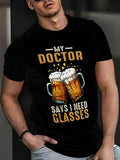 🔥LAST DAY 50% OFF---Men‘s Regular Fit Letter Graphic Tee | 100% Cotton Crewneck T-Shirt for Summer Daily Wear