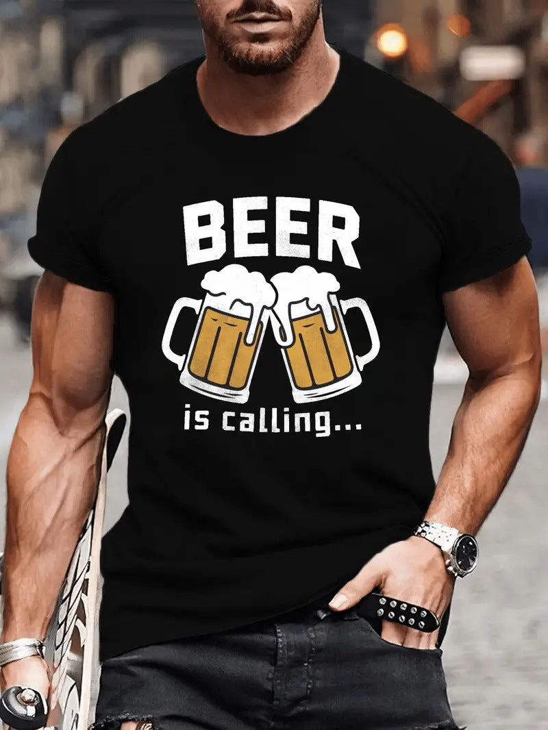 🔥LAST DAY 50% OFF---Men‘s Regular Fit Letter Graphic Tee | 100% Cotton Crewneck T-Shirt for Summer Daily Wear