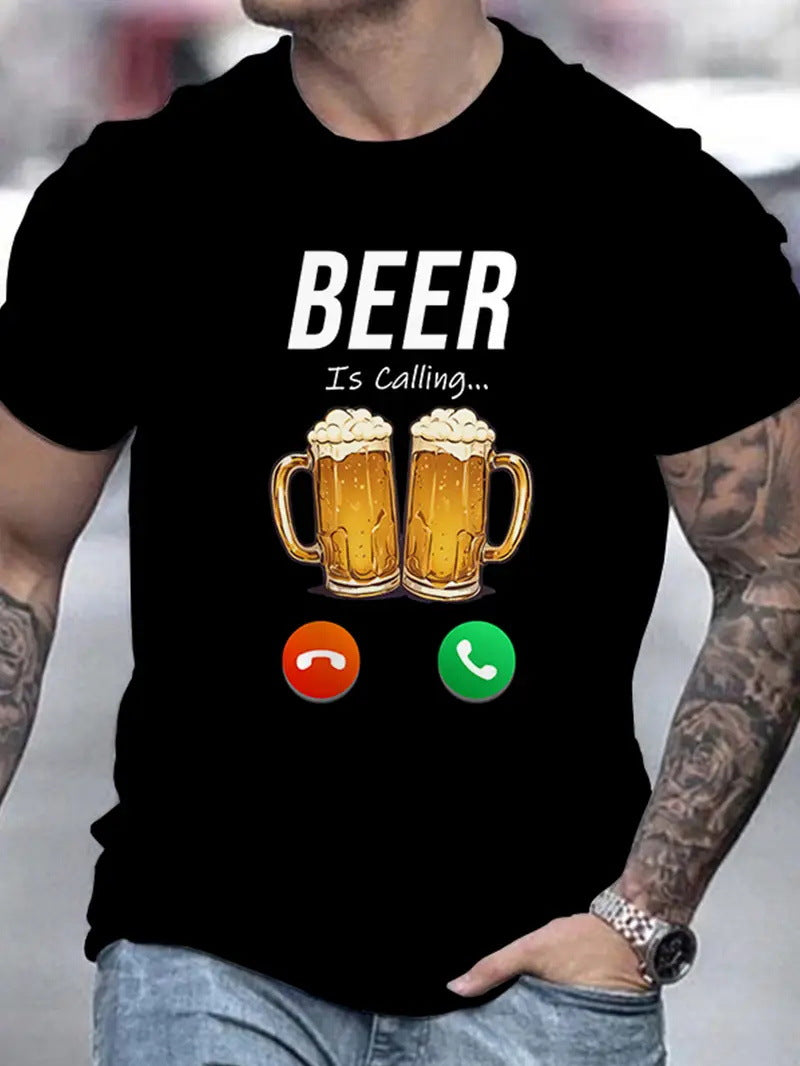 🔥LAST DAY 50% OFF---Men‘s Regular Fit Letter Graphic Tee | 100% Cotton Crewneck T-Shirt for Summer Daily Wear