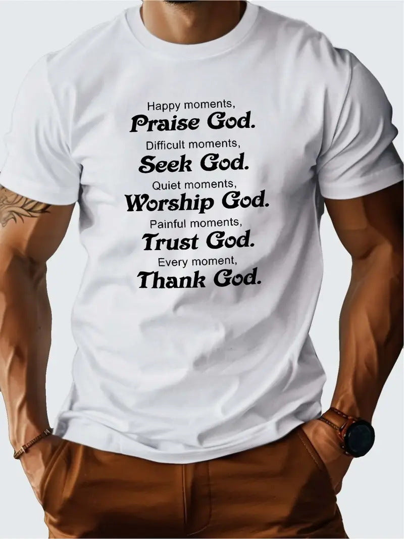 🔥LAST DAY 50% OFF---Men‘s Regular Fit Letter Graphic Tee | 100% Cotton Crewneck T-Shirt for Summer Daily Wear